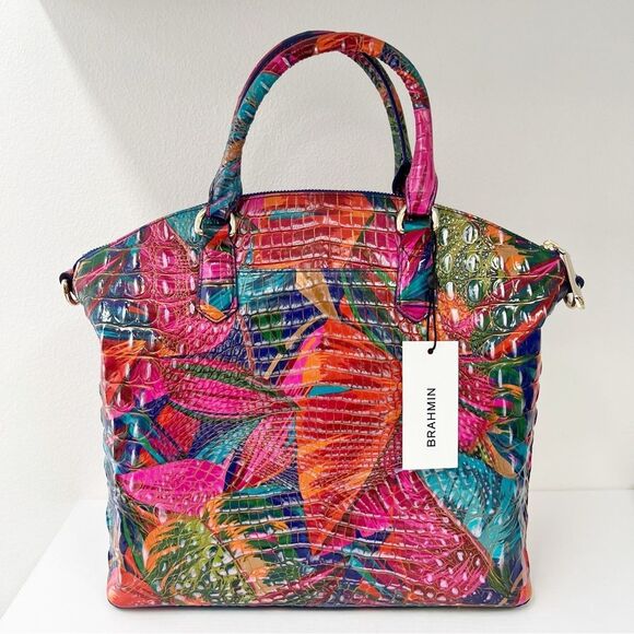 Brahmin Large Duxbury Satchel Lush Melbourne Leather New Tropical - Picture 5 of 6